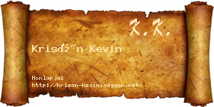 Krisán Kevin névjegykártya